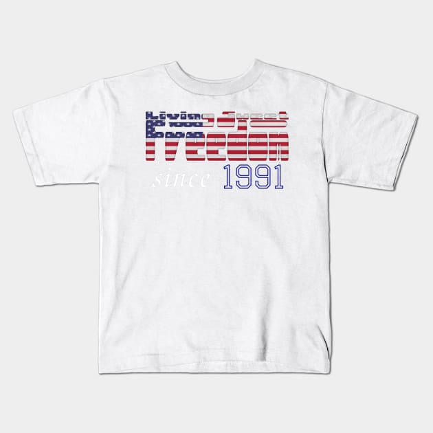 Living Sweet Freedom Since 1991 Kids T-Shirt by SolarCross